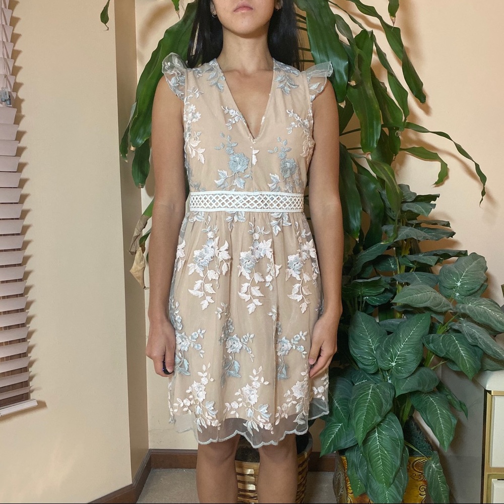 Wayf Embroidered Floral Dress